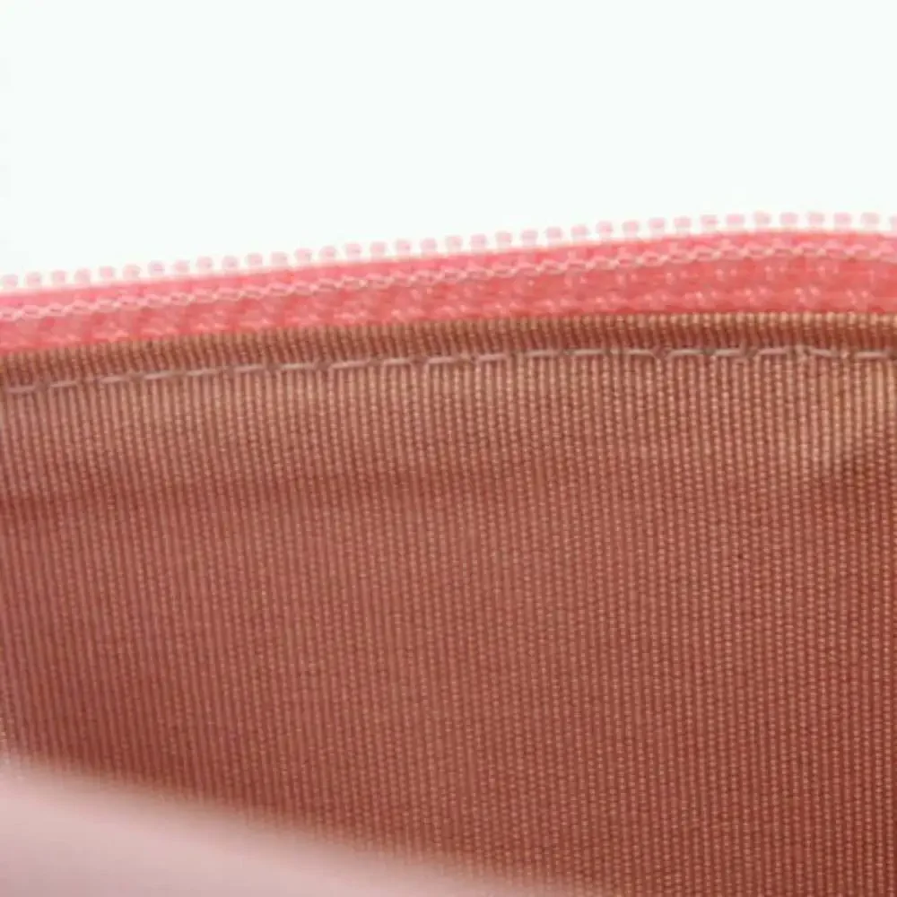 CHANEL Pink Leather Logo Wallet